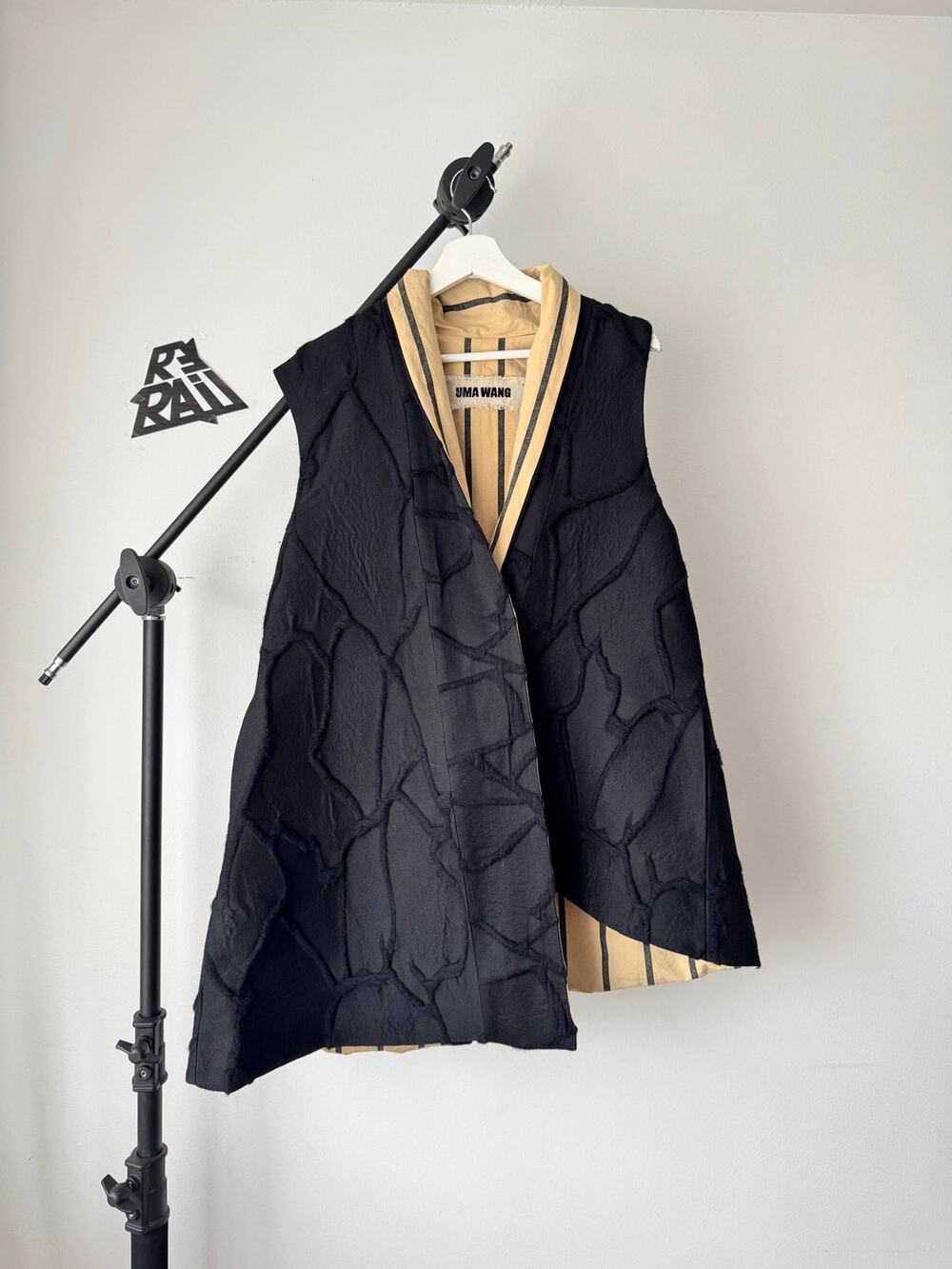 Uma Wang Textured Asymmetric Vest Black Italy